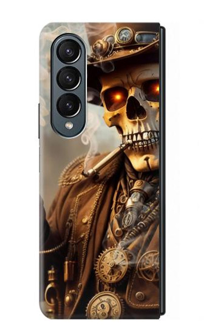 W3949 Steampunk Skull Smoking Hard Case For Samsung Galaxy Z Fold 4