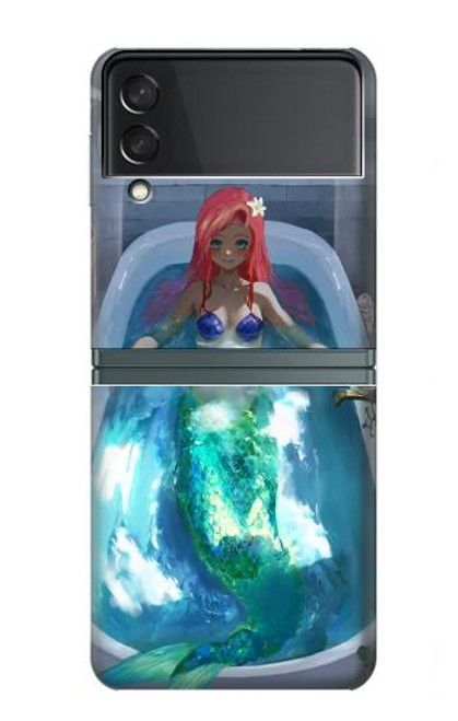 W3912 Cute Little Mermaid Aqua Spa Hard Case For Samsung Galaxy Z Flip 3 5G