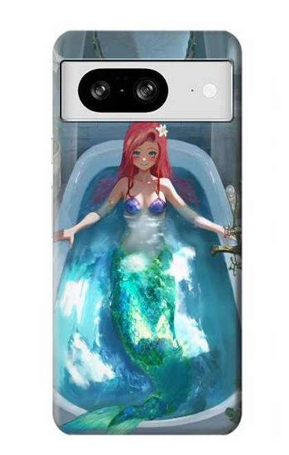 W3911 Cute Little Mermaid Aqua Spa Hard Case and Leather Flip Case For Google Pixel 8