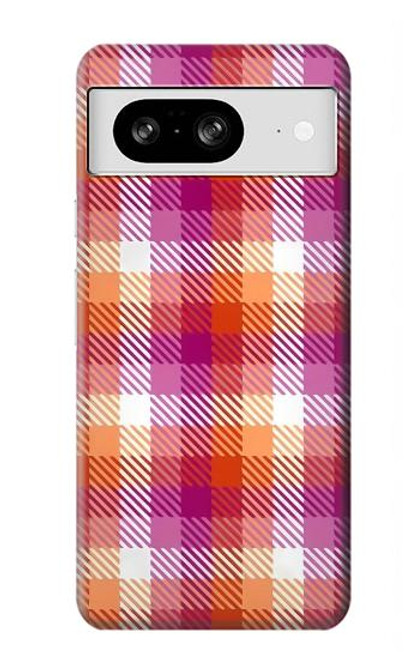 W3941 LGBT Lesbian Pride Flag Plaid Hard Case and Leather Flip Case For Google Pixel 8