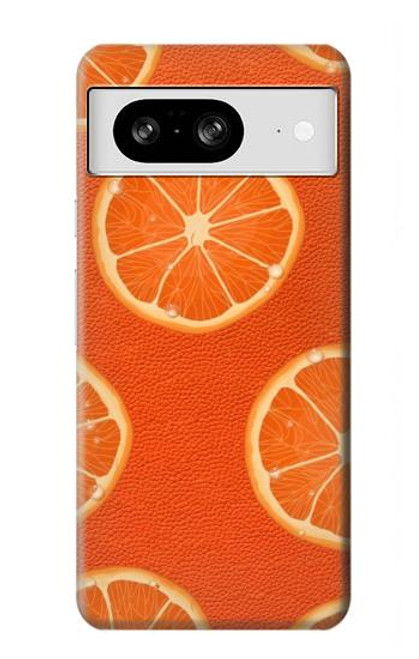 W3946 Seamless Orange Pattern Hard Case and Leather Flip Case For Google Pixel 8