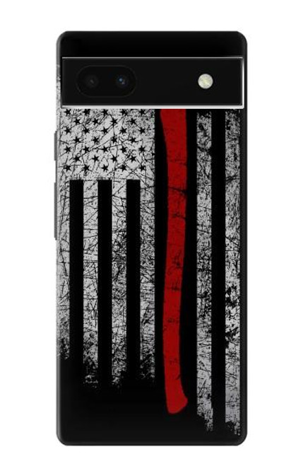 W3958 Firefighter Axe Flag Hard Case and Leather Flip Case For Google Pixel 6a