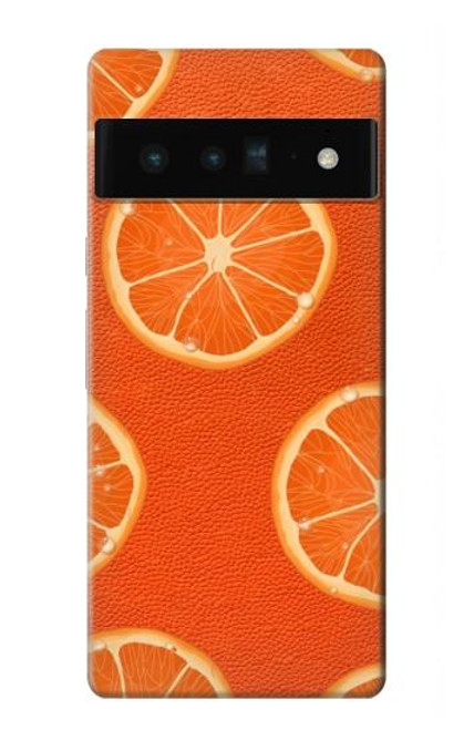 W3946 Seamless Orange Pattern Hard Case and Leather Flip Case For Google Pixel 6 Pro