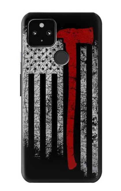 W3958 Firefighter Axe Flag Hard Case and Leather Flip Case For Google Pixel 4a 5G