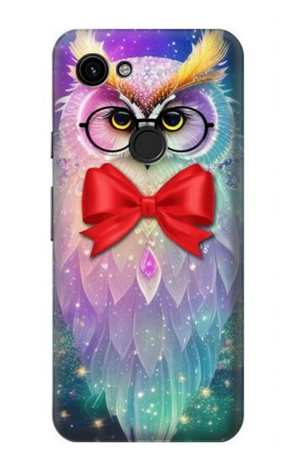 W3934 Fantasy Nerd Owl Hard Case and Leather Flip Case For Google Pixel 3a