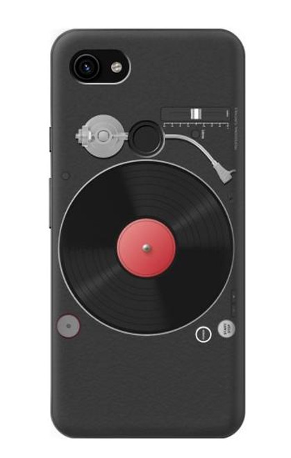 W3952 Turntable Vinyl Record Player Graphic Hard Case and Leather Flip Case For Google Pixel 3a XL