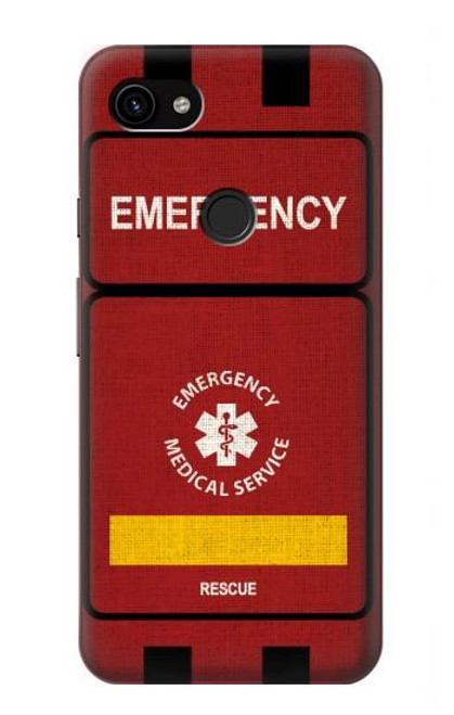 W3957 Emergency Medical Service Hard Case and Leather Flip Case For Google Pixel 3a XL