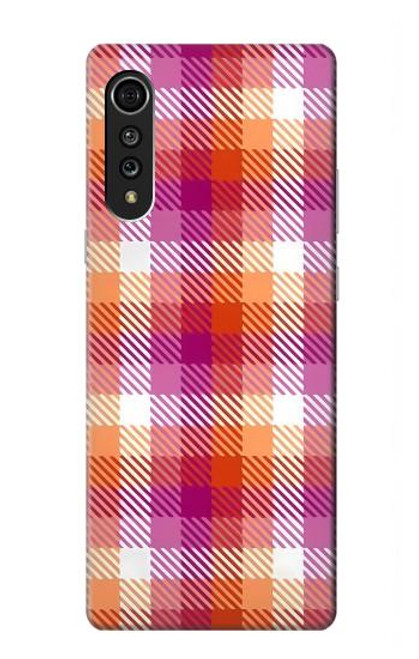 W3941 LGBT Lesbian Pride Flag Plaid Hard Case and Leather Flip Case For LG Velvet