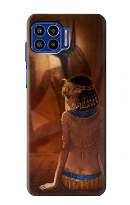 W3919 Egyptian Queen Cleopatra Anubis Hard Case and Leather Flip Case For Motorola One 5G