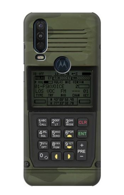 W3959 Military Radio Graphic Print Hard Case and Leather Flip Case For Motorola One Action (Moto P40 Power)