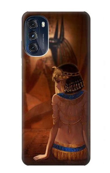W3919 Egyptian Queen Cleopatra Anubis Hard Case and Leather Flip Case For Motorola Moto G (2022)