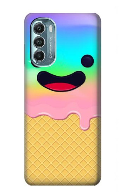 W3939 Ice Cream Cute Smile Hard Case and Leather Flip Case For Motorola Moto G Stylus 5G (2022)