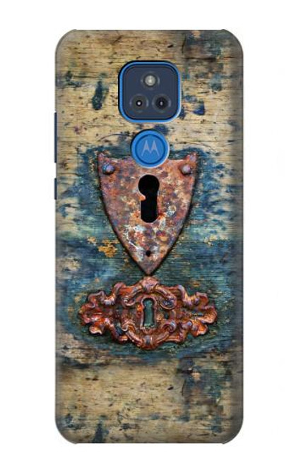 W3955 Vintage Keyhole Weather Door Hard Case and Leather Flip Case For Motorola Moto G Play (2021)