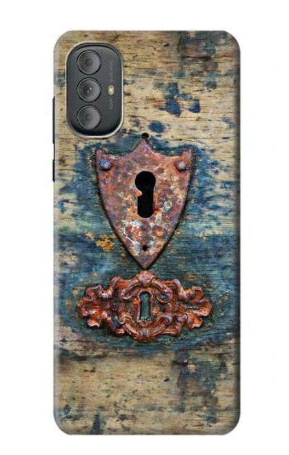 W3955 Vintage Keyhole Weather Door Hard Case and Leather Flip Case For Motorola Moto G Power 2022, G Play 2023