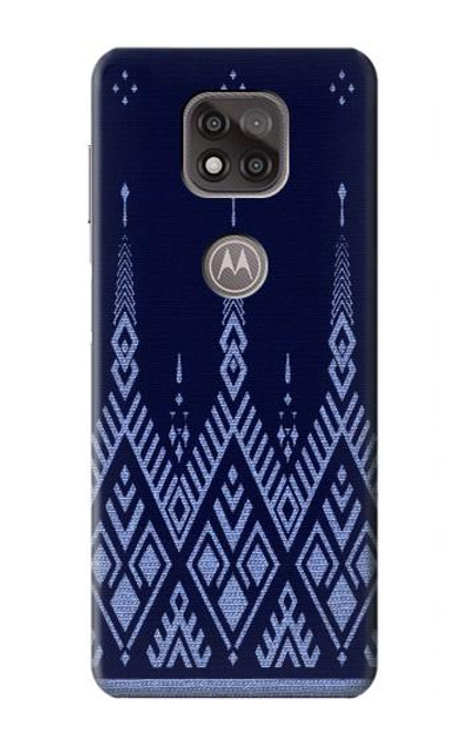 W3950 Textile Thai Blue Pattern Hard Case and Leather Flip Case For Motorola Moto G Power (2021)