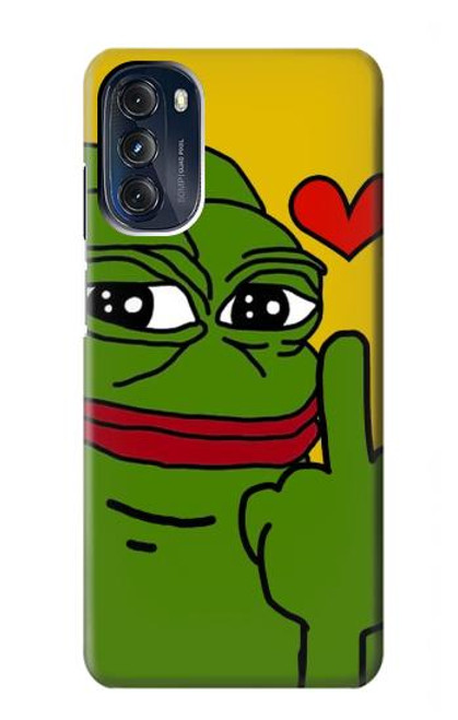 W3945 Pepe Love Middle Finger Hard Case and Leather Flip Case For Motorola Moto G 5G (2023)