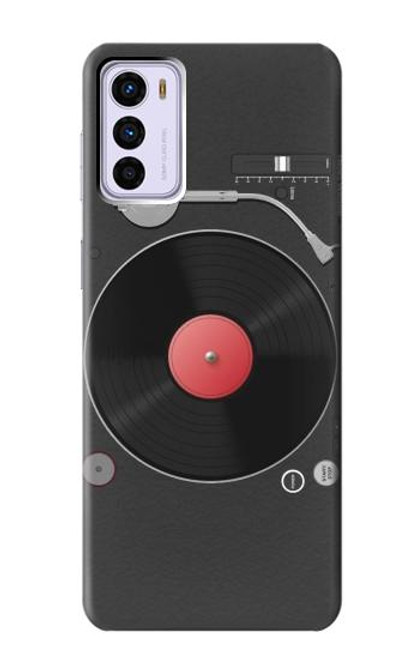 W3952 Turntable Vinyl Record Player Graphic Hard Case and Leather Flip Case For Motorola Moto G42