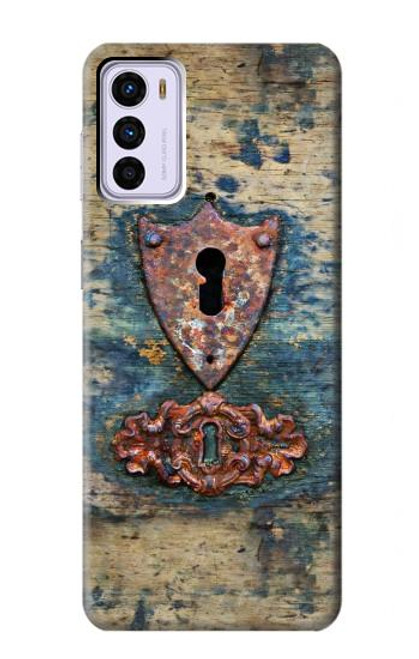 W3955 Vintage Keyhole Weather Door Hard Case and Leather Flip Case For Motorola Moto G42