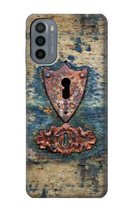 W3955 Vintage Keyhole Weather Door Hard Case and Leather Flip Case For Motorola Moto G31