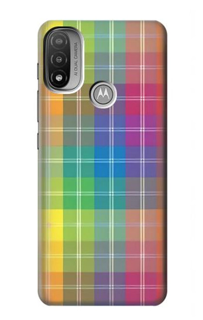 W3942 LGBTQ Rainbow Plaid Tartan Hard Case and Leather Flip Case For Motorola Moto E20,E30,E40