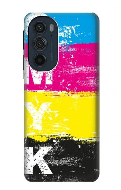 W3930 Cyan Magenta Yellow Key Hard Case and Leather Flip Case For Motorola Edge 30 Pro