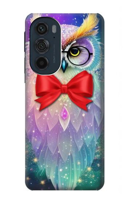 W3934 Fantasy Nerd Owl Hard Case and Leather Flip Case For Motorola Edge 30 Pro