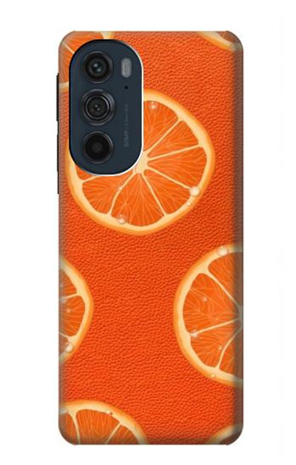 W3946 Seamless Orange Pattern Hard Case and Leather Flip Case For Motorola Edge 30 Pro