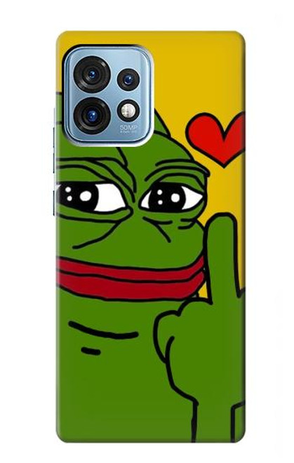 W3945 Pepe Love Middle Finger Hard Case and Leather Flip Case For Motorola Edge+ (2023), X40, X40 Pro, Edge 40 Pro