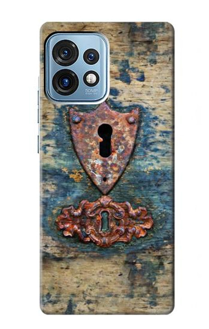 W3955 Vintage Keyhole Weather Door Hard Case and Leather Flip Case For Motorola Edge+ (2023), X40, X40 Pro, Edge 40 Pro