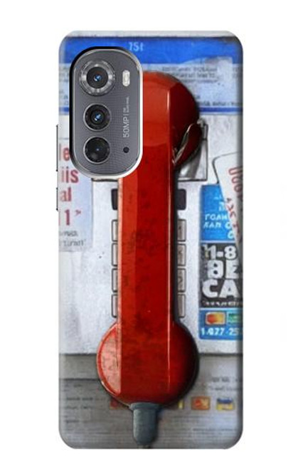 W3925 Collage Vintage Pay Phone Hard Case and Leather Flip Case For Motorola Edge (2022)