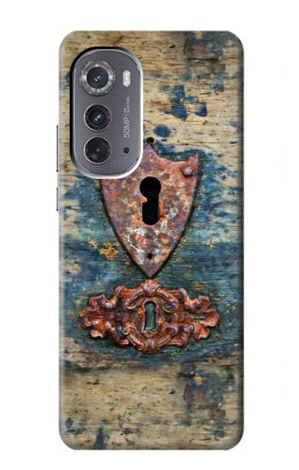 W3955 Vintage Keyhole Weather Door Hard Case and Leather Flip Case For Motorola Edge (2022)