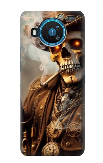 W3949 Steampunk Skull Smoking Hard Case and Leather Flip Case For Nokia 8.3 5G