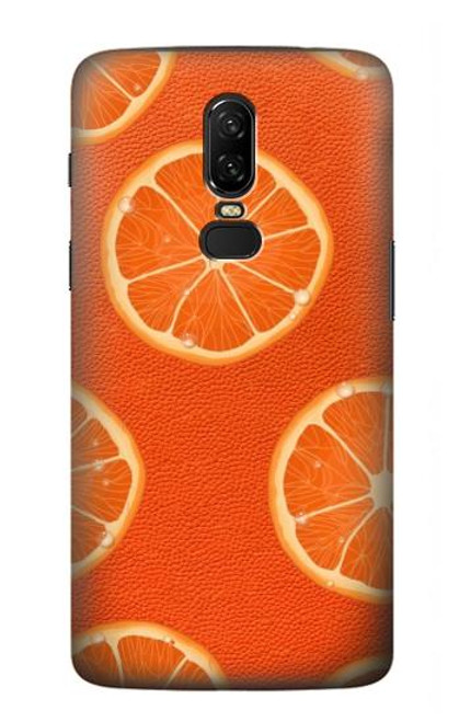 W3946 Seamless Orange Pattern Hard Case and Leather Flip Case For OnePlus 6