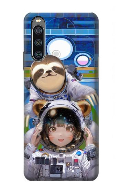 W3915 Raccoon Girl Baby Sloth Astronaut Suit Hard Case and Leather Flip Case For Sony Xperia 10 IV