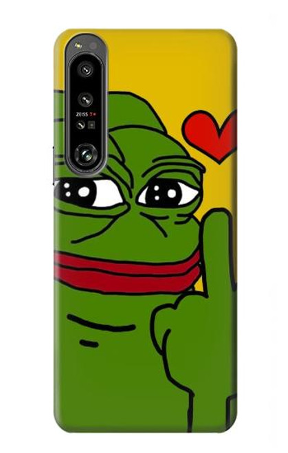 W3945 Pepe Love Middle Finger Hard Case and Leather Flip Case For Sony Xperia 1 IV