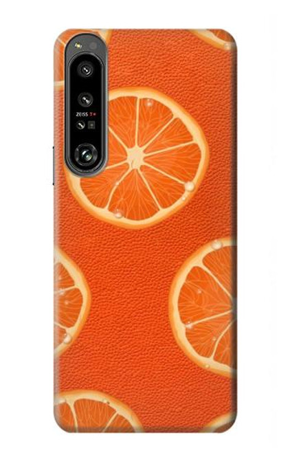 W3946 Seamless Orange Pattern Hard Case and Leather Flip Case For Sony Xperia 1 IV