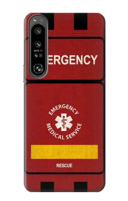 W3957 Emergency Medical Service Hard Case and Leather Flip Case For Sony Xperia 1 IV