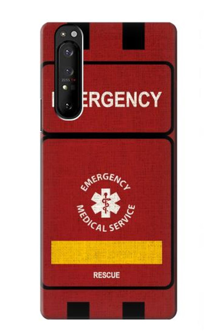 W3957 Emergency Medical Service Hard Case and Leather Flip Case For Sony Xperia 1 III