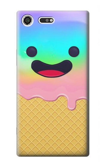 W3939 Ice Cream Cute Smile Hard Case and Leather Flip Case For Sony Xperia XZ Premium