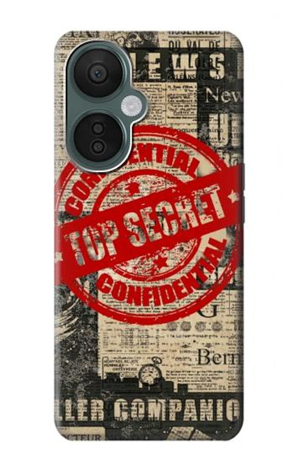 W3937 Text Top Secret Art Vintage Hard Case and Leather Flip Case For OnePlus Nord CE 3 Lite, Nord N30 5G