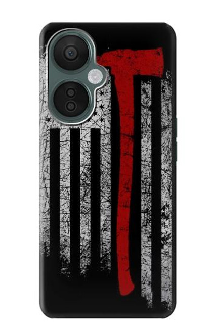 W3958 Firefighter Axe Flag Hard Case and Leather Flip Case For OnePlus Nord CE 3 Lite, Nord N30 5G