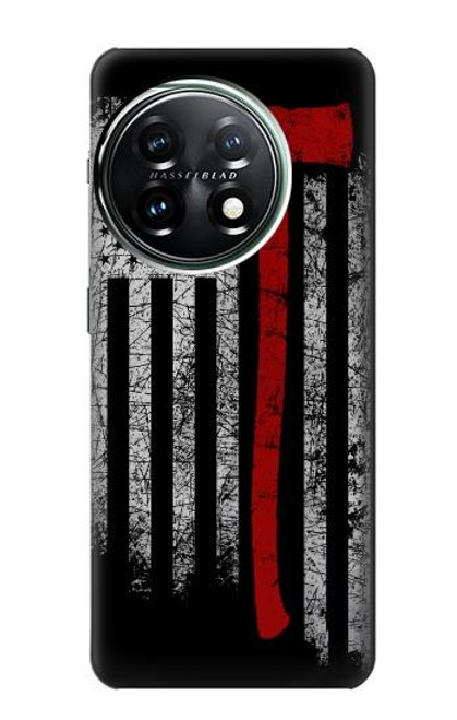 W3958 Firefighter Axe Flag Hard Case and Leather Flip Case For OnePlus 11