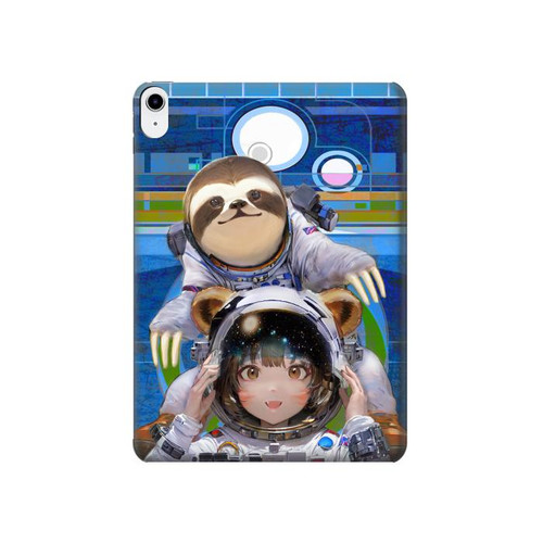 W3915 Raccoon Girl Baby Sloth Astronaut Suit Tablet Hard Case For iPad 10.9 (2022)