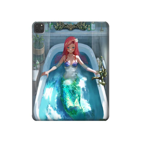 W3911 Cute Little Mermaid Aqua Spa Tablet Hard Case For iPad Pro 11 (2021,2020,2018, 3rd, 2nd, 1st)