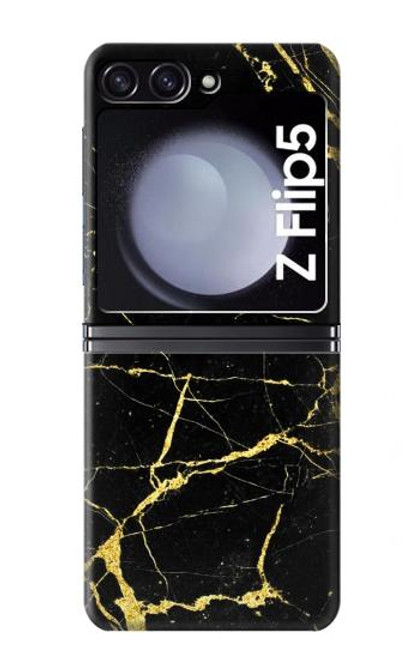 W2896 Gold Marble Graphic Printed Hard Case For Samsung Galaxy Z Flip 5