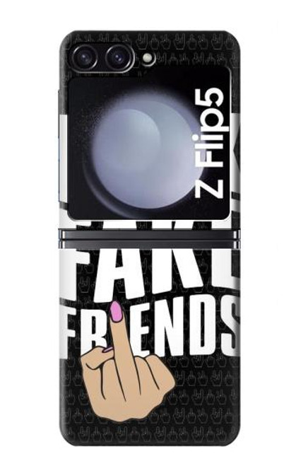 W3598 Middle Finger Fuck Fake Friend Hard Case For Samsung Galaxy Z Flip 5