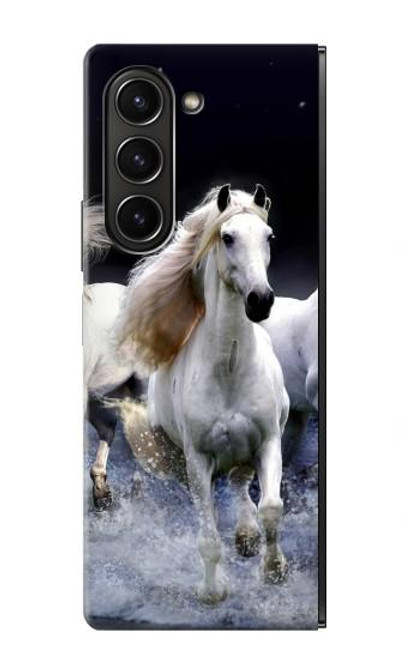 W0246 White Horse Hard Case For Samsung Galaxy Z Fold 5