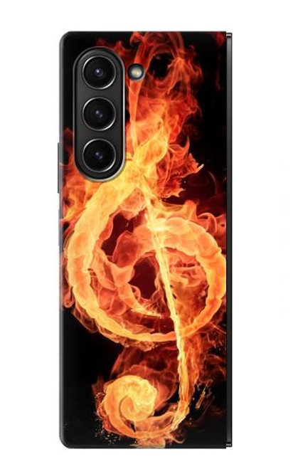 W0493 Music Note Burn Hard Case For Samsung Galaxy Z Fold 5