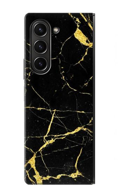 W2896 Gold Marble Graphic Printed Hard Case For Samsung Galaxy Z Fold 5