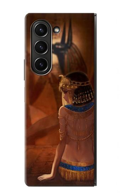 W3919 Egyptian Queen Cleopatra Anubis Hard Case For Samsung Galaxy Z Fold 5
